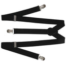Lady Woman Adjustable Metal Clamp Elastic Suspenders Braces - Black H9T8