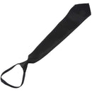 Men Solid Black Polyester Zip Up Necktie Smooth Zipper Tie H6Y3