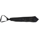 Men Solid Black Polyester Zip Up Necktie Smooth Zipper Tie H6Y3