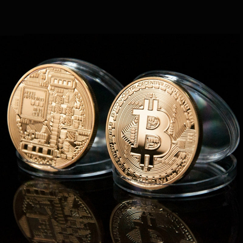 1Pcs Gold Bitcoin Model Commemorative Coins BTC Metal Coin Decorations