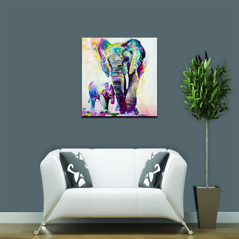 Miico Hand Painted Oil Paintings Animal Elephant Paintings Wall Art For Home Decoration