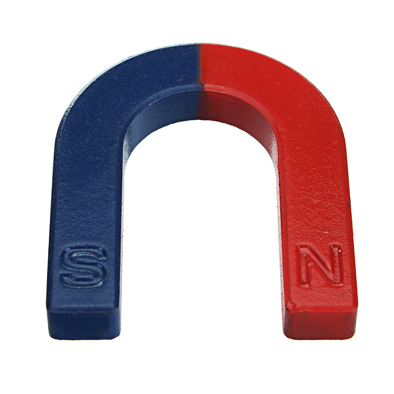 U Shaped Horseshoe Magnet Red Blue Painted Pole Physics Experiment Teaching 60mm