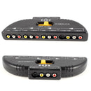 4-Way Audio Video AV RCA Switch Game Selector Box Splitter Black P5F4