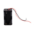 Black Tow Layers 4 x 1.5V AA Batteries Battery Holder Case Box w Wire Leads Y6S3