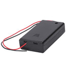 Two Wire Leads ON/OFF Switch Black 3 x 1.5V AAA Battery Holder Case w Cover Z3P1