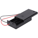 Two Wire Leads ON/OFF Switch Black 3 x 1.5V AAA Battery Holder Case w Cover Z3P1