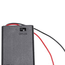Two Wire Leads ON/OFF Switch Black 3 x 1.5V AAA Battery Holder Case w Cover Z3P1