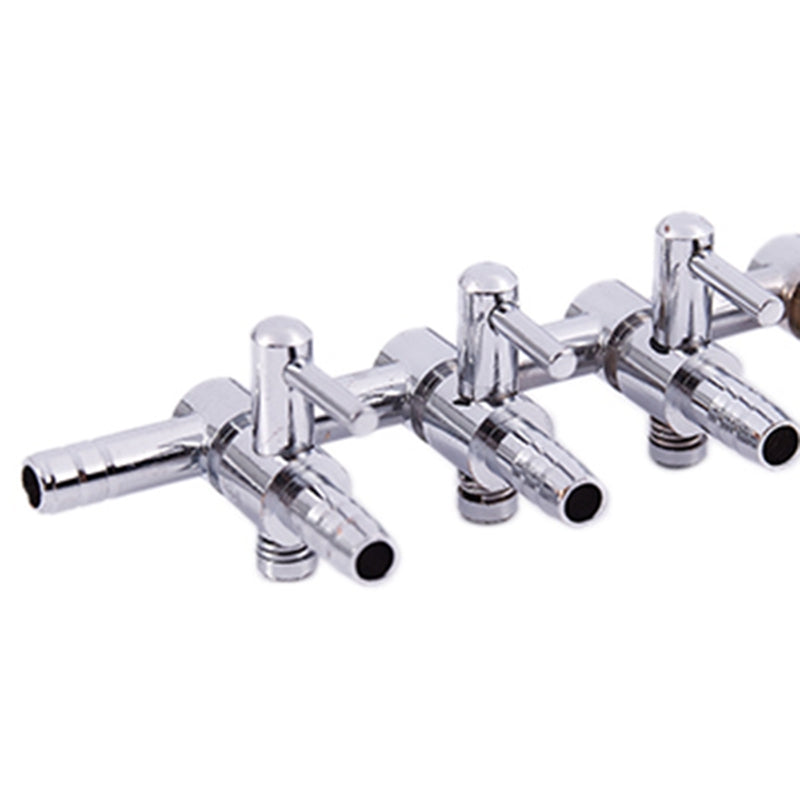 5-Way Outlet Metal Aquarium Air Valve Distributor Splitter with 5mm Tube Di C9I2