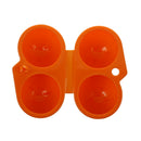 Plastic Foldable Storage Case 4 Egg Holder Carrier Orange