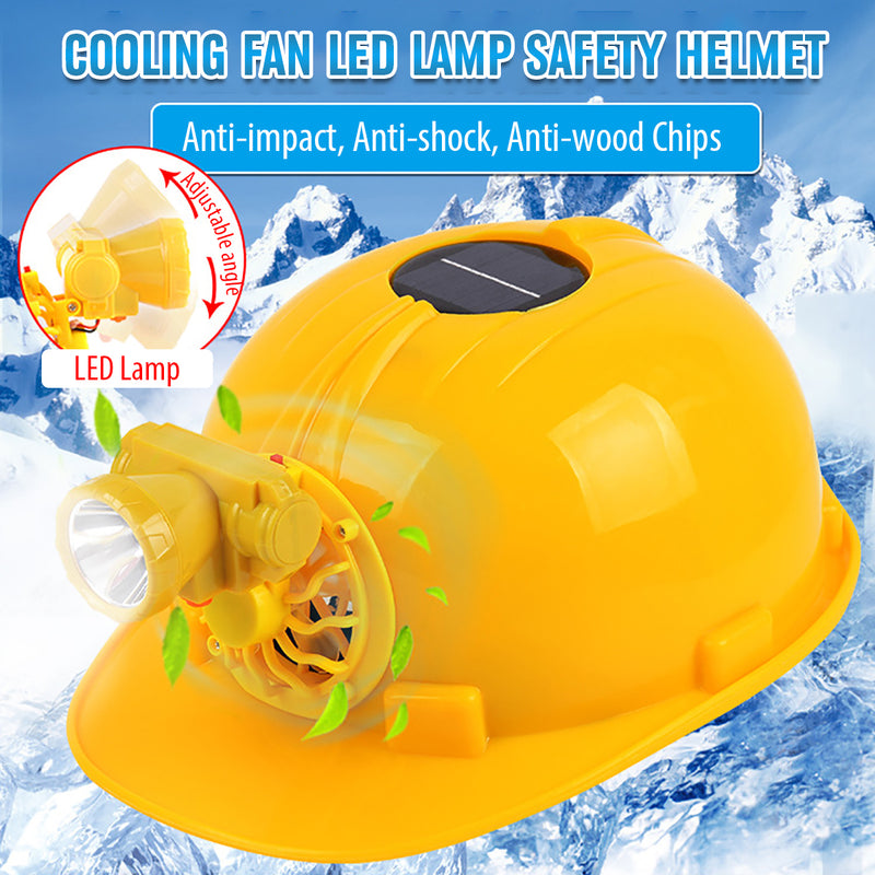 Construction Hard Hat Safety Protect Work Helmet with Solar Powered Cooling Fan