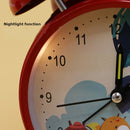 Metal Cute Fashion Bell Ring Mute Clock European Retro With Night Light Table Clock