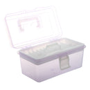 Plastic Handle 2 Layer Hardware Tools Storage Box, Clear Purple I3Q2