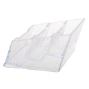 Plastic 3-Tier Design Clear Business Card Stand Holder R6N3