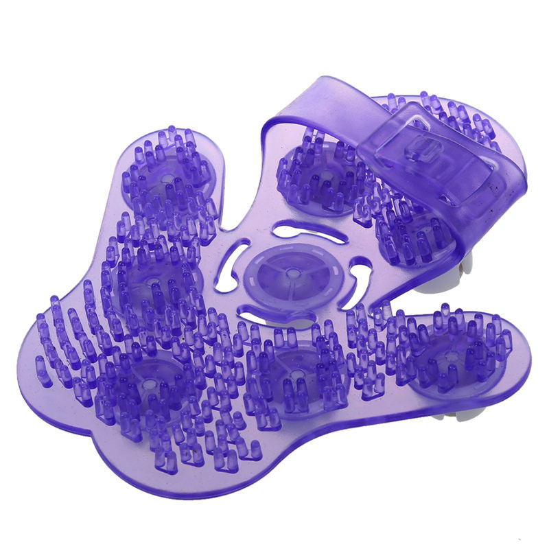 Metal Rolling Ball Massage Full Body Beauty Massager Glove Purple R5O6