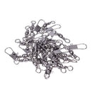 Grey Fishing Line to Hook Clip Connector Swivels 20PCS I8V3
