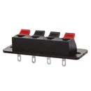 Single Row 4 Position Cable Clip Socket Push Type Speaker Terminals 5PCS H8S9