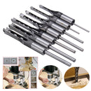 7pcs 6-12.7mm Square Hole Saw Drill Bit Set Mortising Chisel Twist Auger Drill Bits