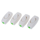 4 Pcs AC 250V White Plastic In-Line Cord Light Switch Y6X8