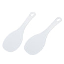 Plastic Rice Paddle Spoon Scoop 7.8 Inch Length 2 Pcs White K8B3