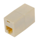 5 Pcs Beige Plastic RJ11 6P4C Female/Female Telephone Cable Inline Connecto J9S6