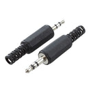 5 Pcs Black Plastic Housing 3.5mm Audio Jack Plug Headphone Connector