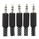 5 Pcs Black Plastic Housing 3.5mm Audio Jack Plug Headphone Connector R9F2