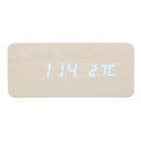 USB Sound Control Wooden Qi Wireless Phone Charger Dock Digital LED Alarm Clock