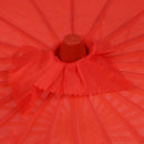 Plum Blossom Pattern Red Bamboo 31.5" Dia Oriental Umbrella Parasol E8S2
