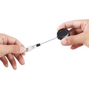 1 pcs Badge Holder Retractable Reel YOYO Clip Snap Button ID Card Key Black H2Y3