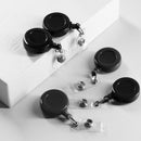 1 pcs Badge Holder Retractable Reel YOYO Clip Snap Button ID Card Key Black M2Q1
