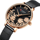 CURREN 9065 Flower Show Fashionable Ladies Wrist Watch Waterproof Quartz Watches