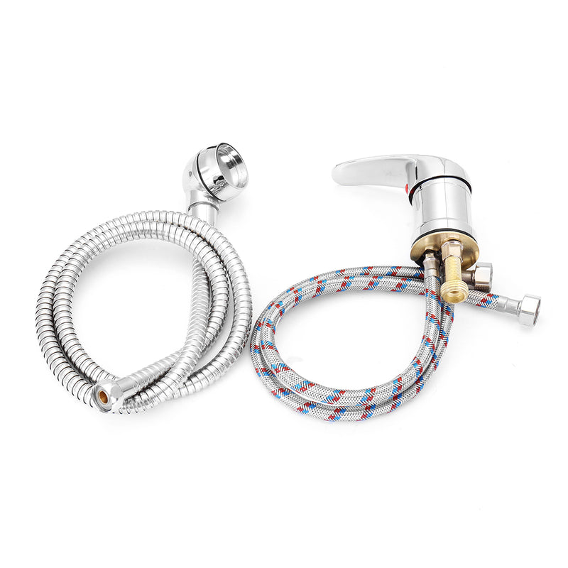 Hot/Cold Water Mixer Tap Shower Head Sprayer Hose 1/2" For Hairdressing Salon