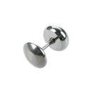 Earrings stainless steel rhinestone black man round 10mm