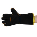 35cm Heavy Duty Black MIG Welding Gloves Gauntlets Welders Leather Thicken Glove