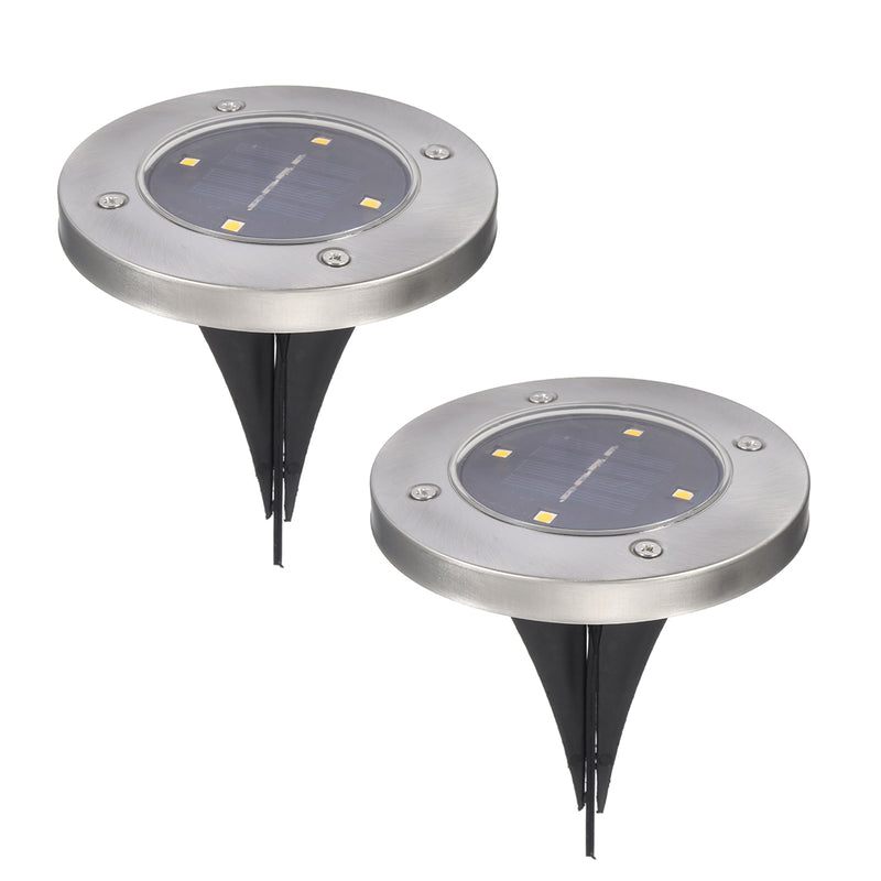 2Pcs 4 LED Solar Powered Buried Light Under Ground Lamp Outdoor Pathway Garden