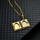 Religious Gold Muhammad Book Box Pendant Chain Islam Muslim Necklace for Men