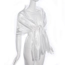 Scarf silk woman shawl long silk scarf for evening wedding white