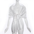 Scarf silk woman shawl long silk scarf for evening wedding white