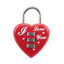 Heart Shaped 3 Digit Travel Luggage Lock Resettable Combination Padlock for School Gym&Sports Locke