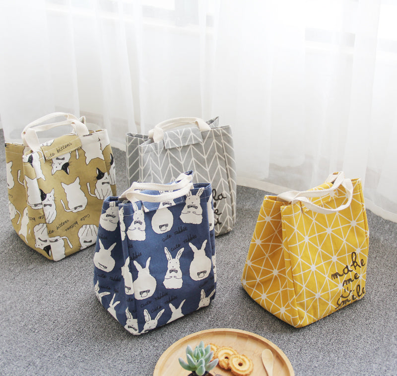 KCASA KC-CB06 Woman Hand-held Lunch Tote Bag Travel Picnic Cooler Insulated Handbag Lunch Bag