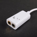 3.5mm Male to 2 Female Y Splitter Mic Speaker Cable White 18cm 2 Pcs C6M2