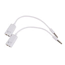 3.5mm Male to 2 Female Y Splitter Mic Speaker Cable White 18cm 2 Pcs C6M2