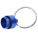 Royal Blue Aluminum Pill Tablet Case Box Cylinder Holder w Keyring C1J5