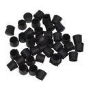 40 Pcs Black Rubber Chair Table Feet Pipe Tube Tubing End Caps 14mm T6D8