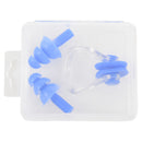 Adults Pairs Blue Swimming Silicone Ear Plugs with Nose Clip I2Y8