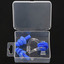 Adults Pairs Blue Swimming Silicone Ear Plugs with Nose Clip I2Y8