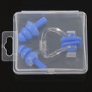 Adults Pairs Blue Swimming Silicone Ear Plugs with Nose Clip I2Y8