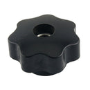 M10 10mm Dia Thread Black Plastic Star Head Clamping Knob Grip