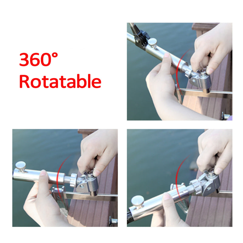 Adjustable Fishing Rod Holder Mount Stainless Steel Pole Bracket Stand Boat Holder