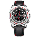 MEGIR 2023 Men Watch Luxury Leather Strap Chronograph Casual Male Quartz Wrist Watch